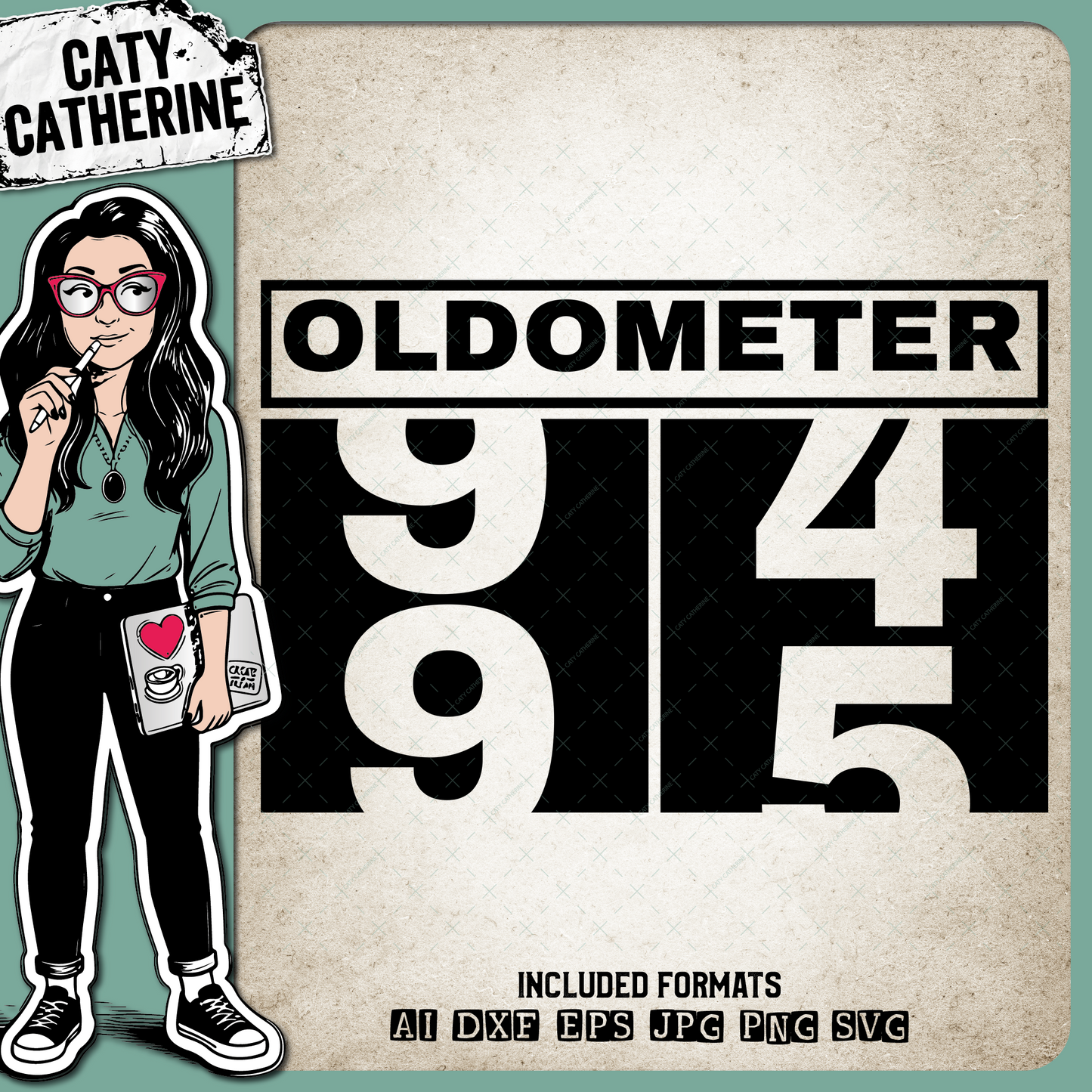 95 Ninety Five Ninety Fifth Oldometer – Birthday SVG Design by Caty Catherine