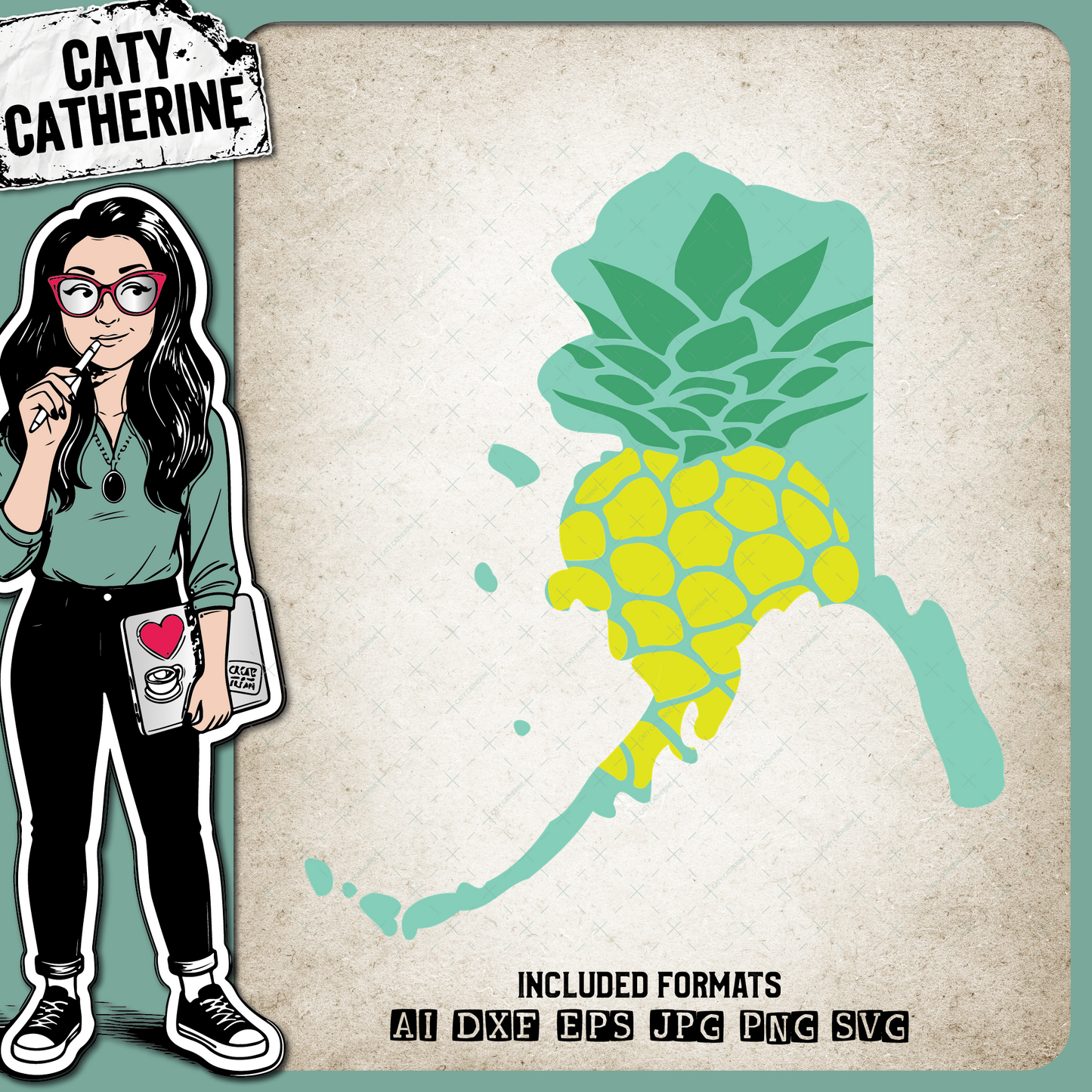 Alaska US State Pineapple Summer – Travel SVG Design by Caty Catherine