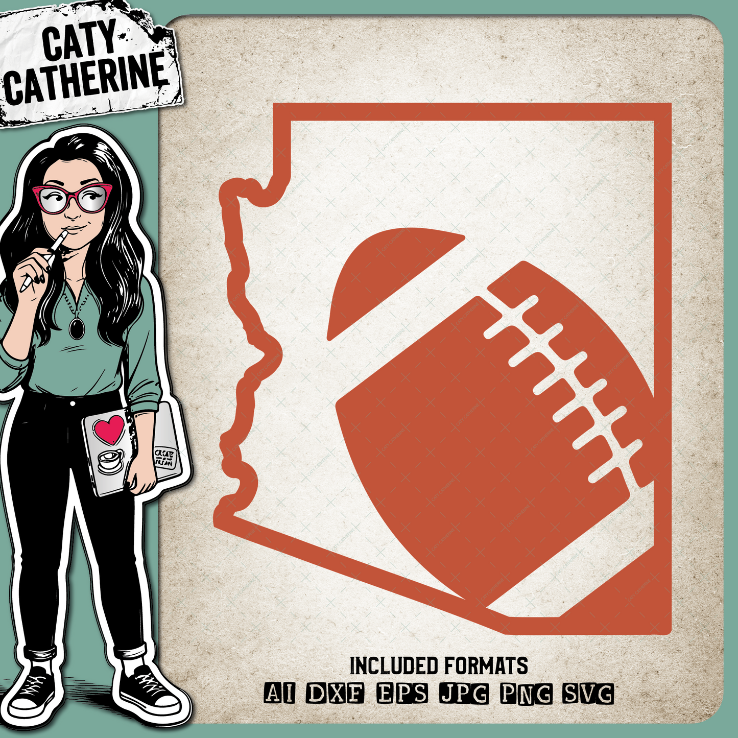 Arizona US State American Football NFL – Travel SVG Design by Caty Catherine