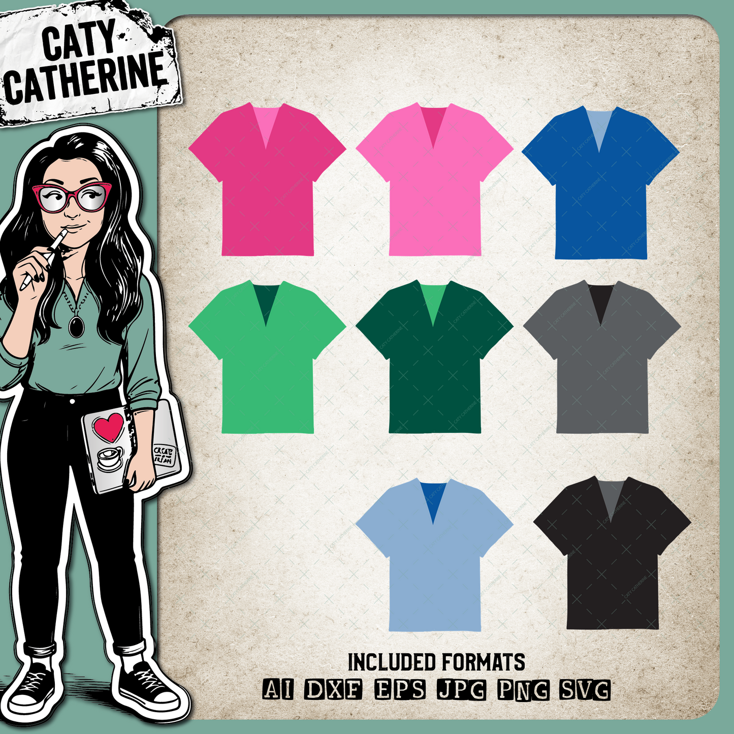 Scrubs Uniform Nurse Nursing – Occupations SVG Design by Caty Catherine