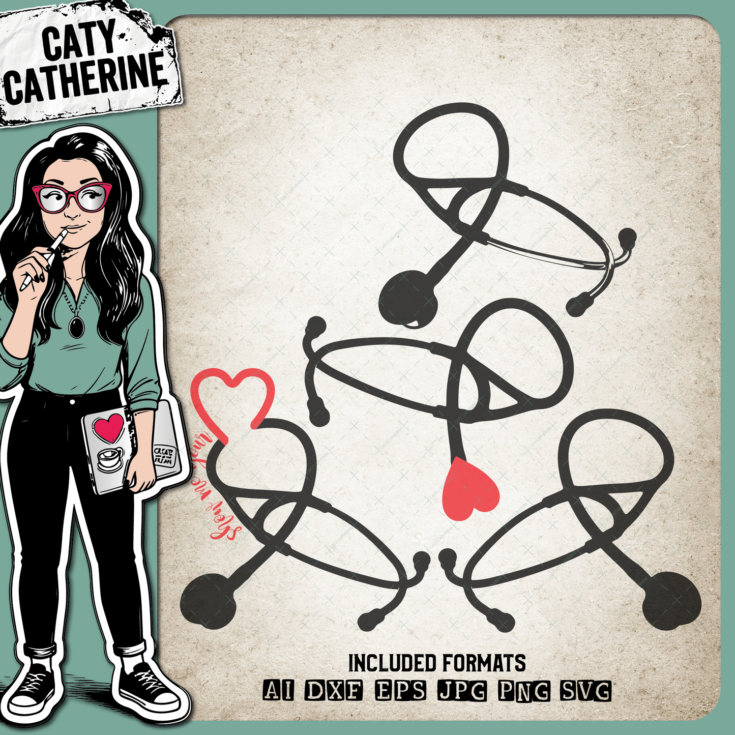 Stethoscope Nurse Nursing – Occupations SVG Design by Caty Catherine