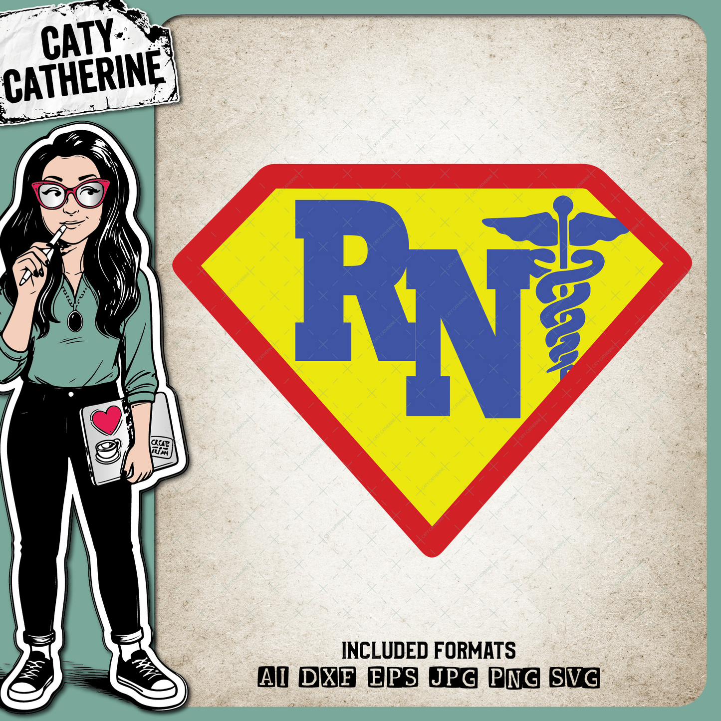 RN Registered Nurse Super Hero Nurse Nursing – Occupations SVG Design by Caty Catherine