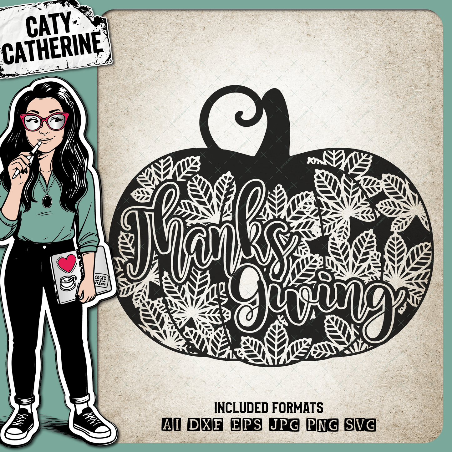 Thanksgiving Pumpkin Leaves – SVG Design by Caty Catherine