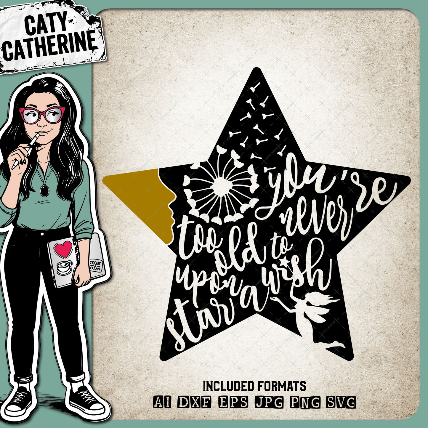 You're Never Too Old To Wish Upon A Star – Quotes & Sayings SVG Design by Caty Catherine