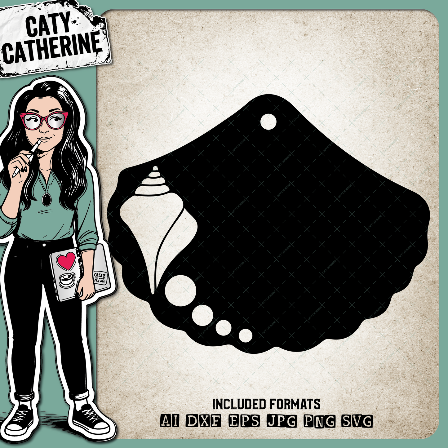 Set of 6 Mermaid & Nautical Gift Tag Designs – Gift Tags SVG Design by Caty Catherine