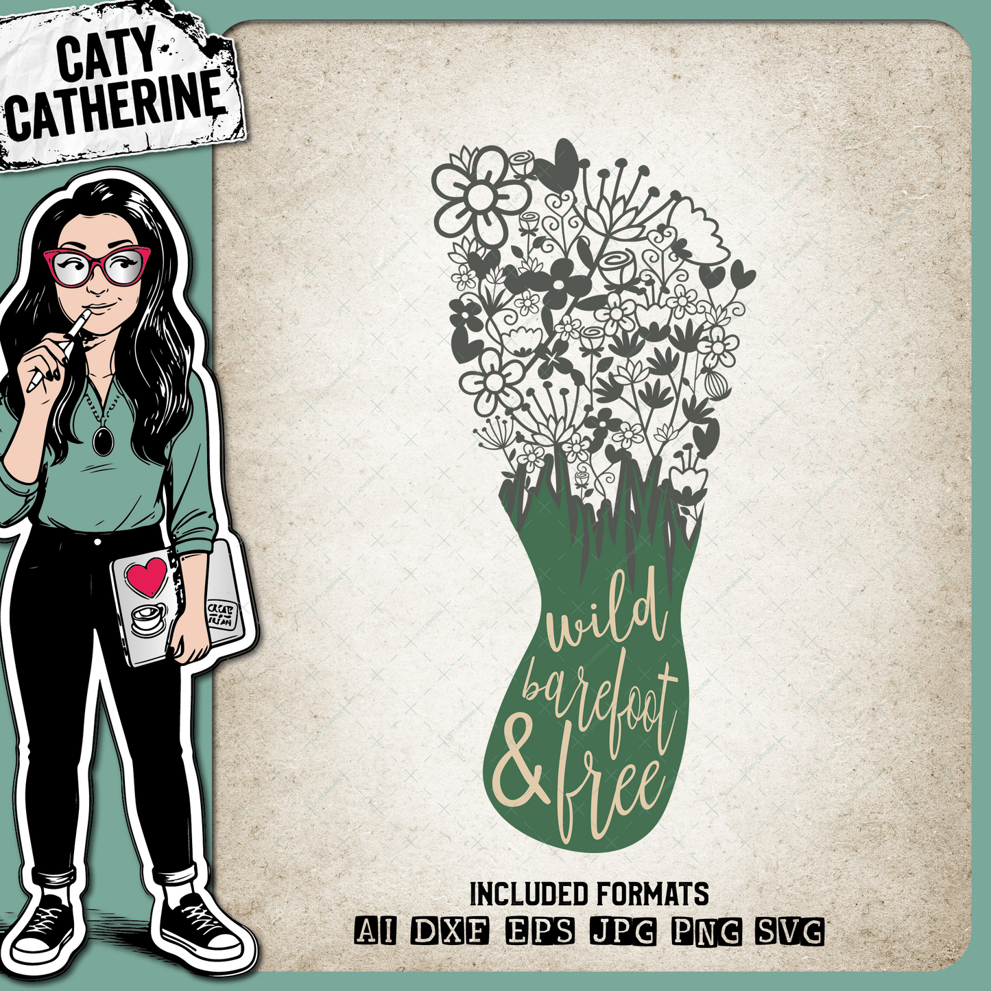 Wild Barefoot & Free Adventure Quote – Quotes & Sayings SVG Design by Caty Catherine