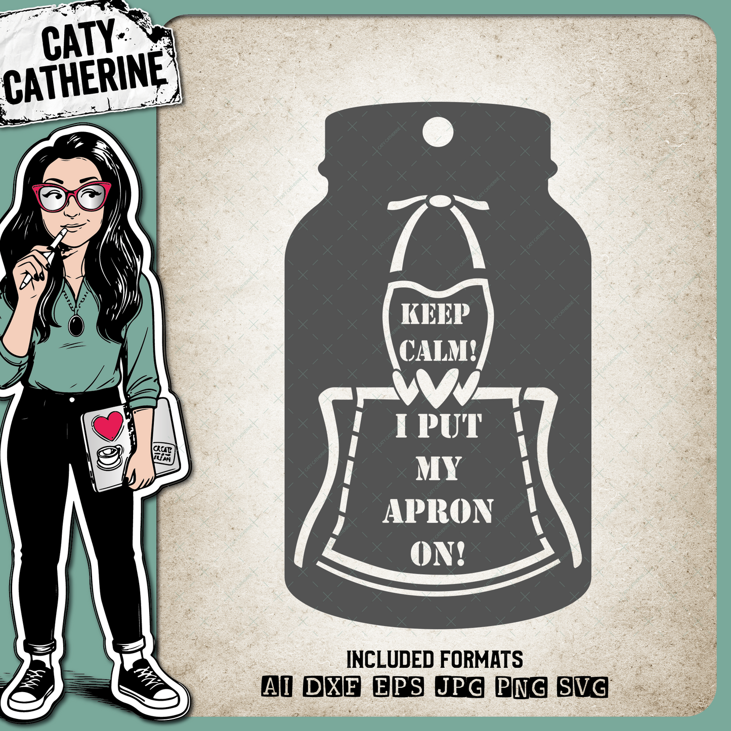 Home Made Baking Gift Tag Keep Calm I Put My Apron On – Gift Tags SVG Design by Caty Catherine