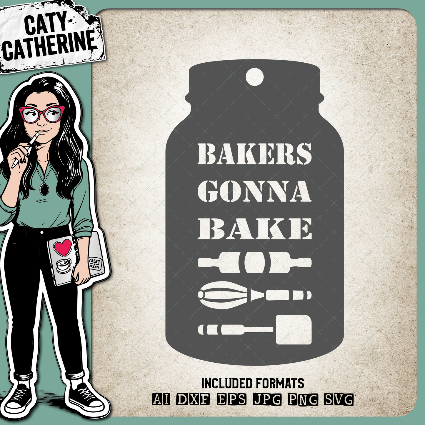 Home Made Baking Gift Tag Bakers Gonna Bake – Gift Tags SVG Design by Caty Catherine