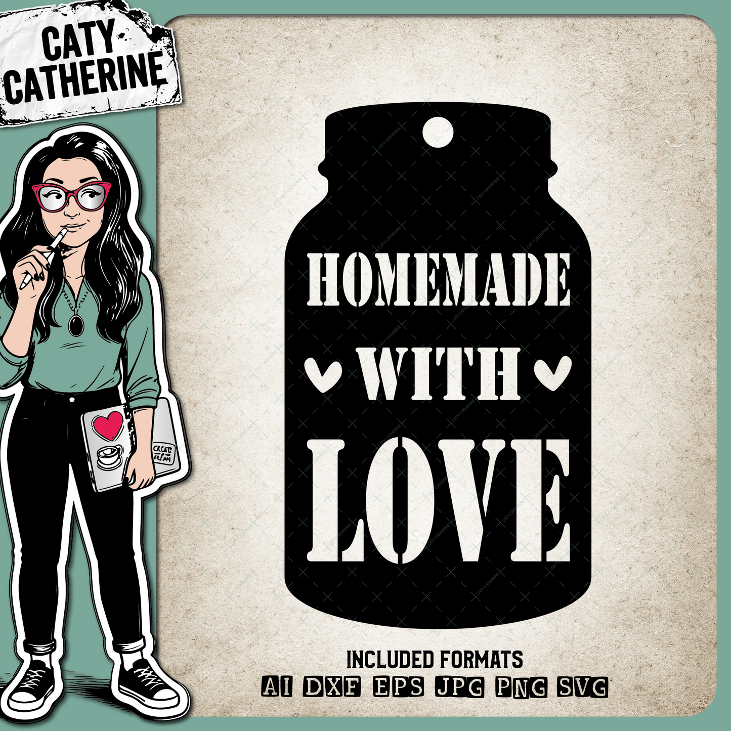 Home Made Baking Gift Tag Homemade With Love – Gift Tags SVG Design by Caty Catherine