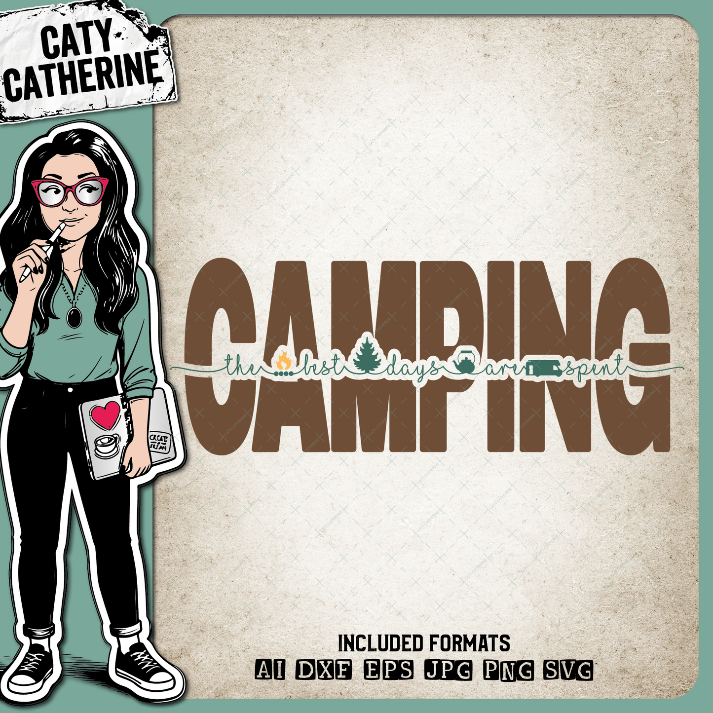 RV The Best Days Are Spent Camping – Outdoors SVG Design by Caty Catherine