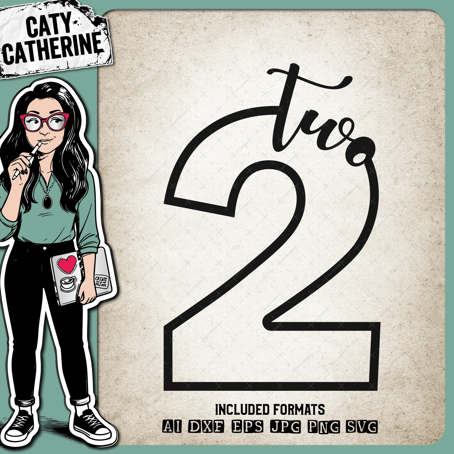 2 Two Years Old – Birthday SVG Design by Caty Catherine