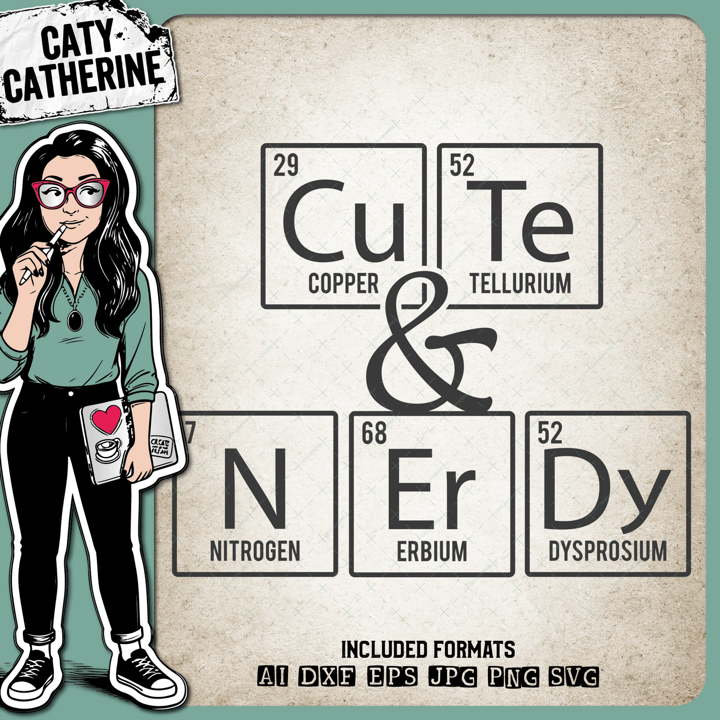 Cute And Nerdy Periodic Table Elements – Quotes & Sayings SVG Design by Caty Catherine