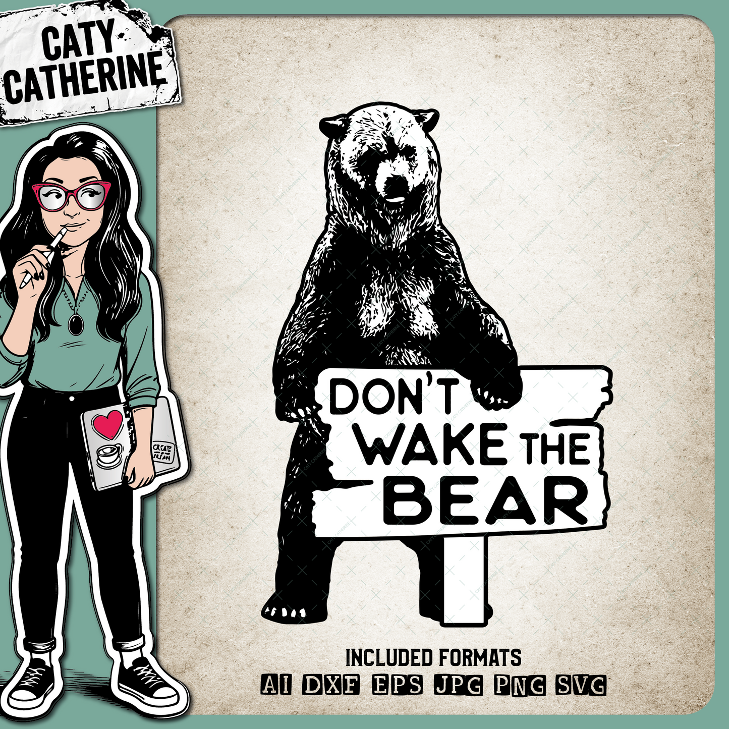 Don't Wake The Bear Sign Funny Sign Father's Day – Father’s Day SVG Design by Caty Catherine