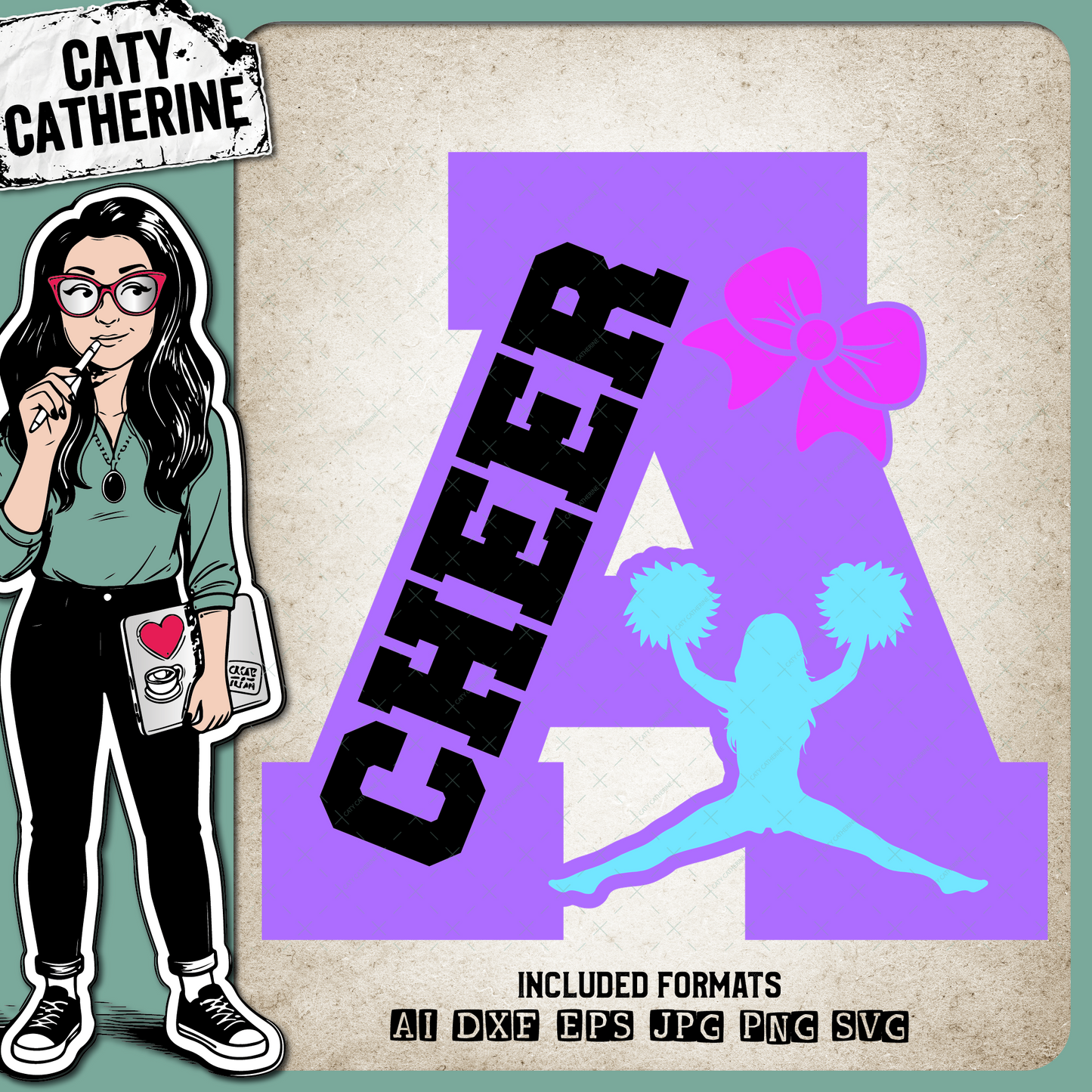 Letter A Cheerleading Monogram Letters – Monograms SVG Design by Caty Catherine