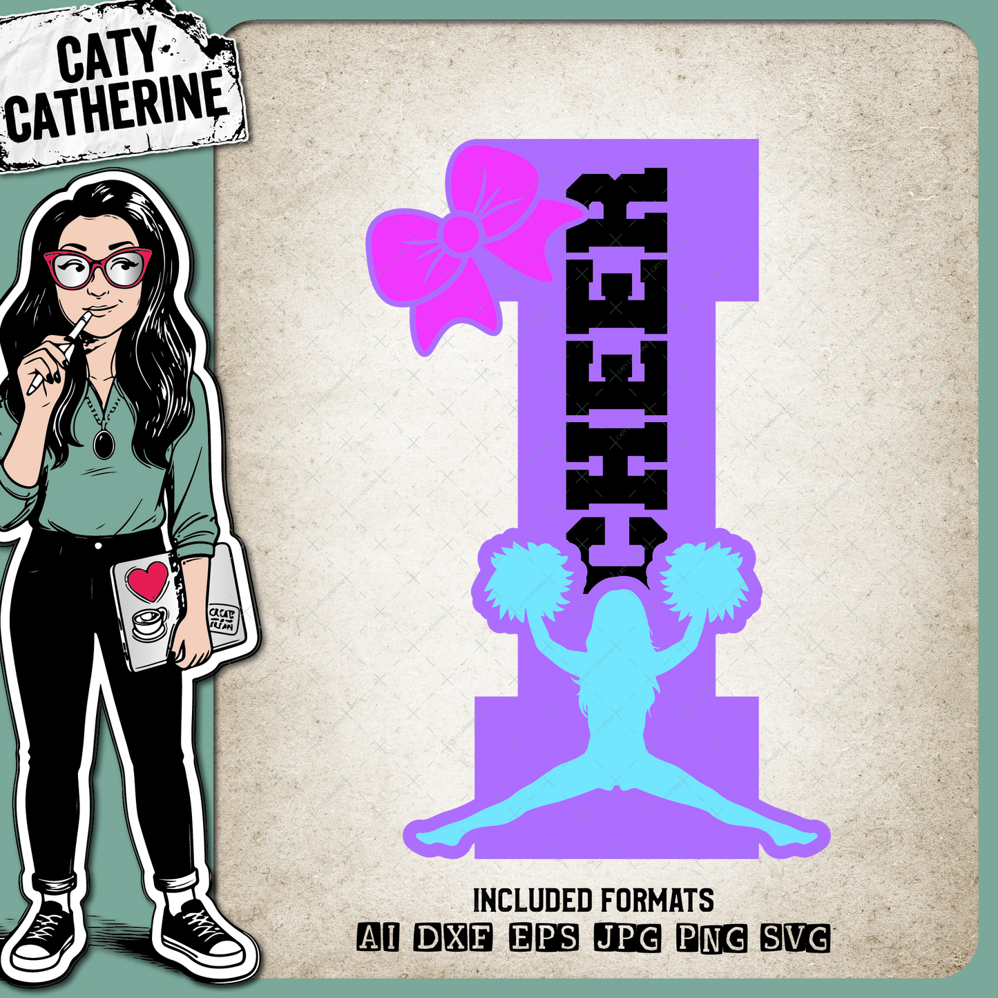 Letter I Cheerleading Monogram Letters – Monograms SVG Design by Caty Catherine