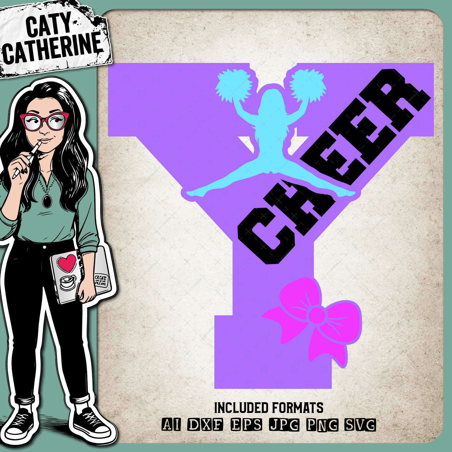 Letter Y Cheerleading Monogram Letters – Monograms SVG Design by Caty Catherine