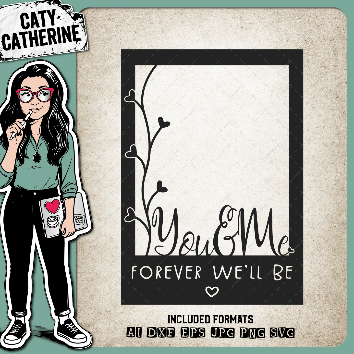 You & Me Forever We'll Be Couple Photo Frame Template – Marriage SVG Design by Caty Catherine