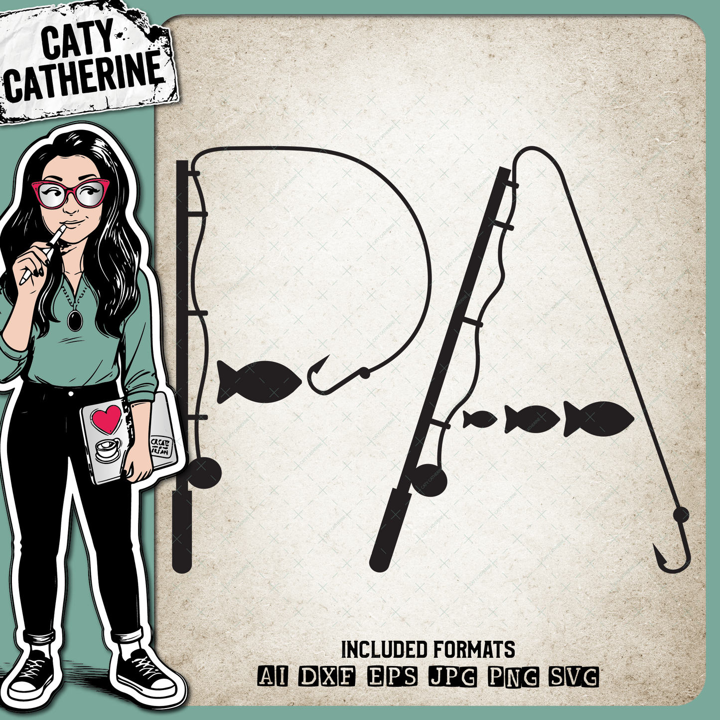 Pa Father's Day Fishing Lure Word Art – Father’s Day SVG Design by Caty Catherine