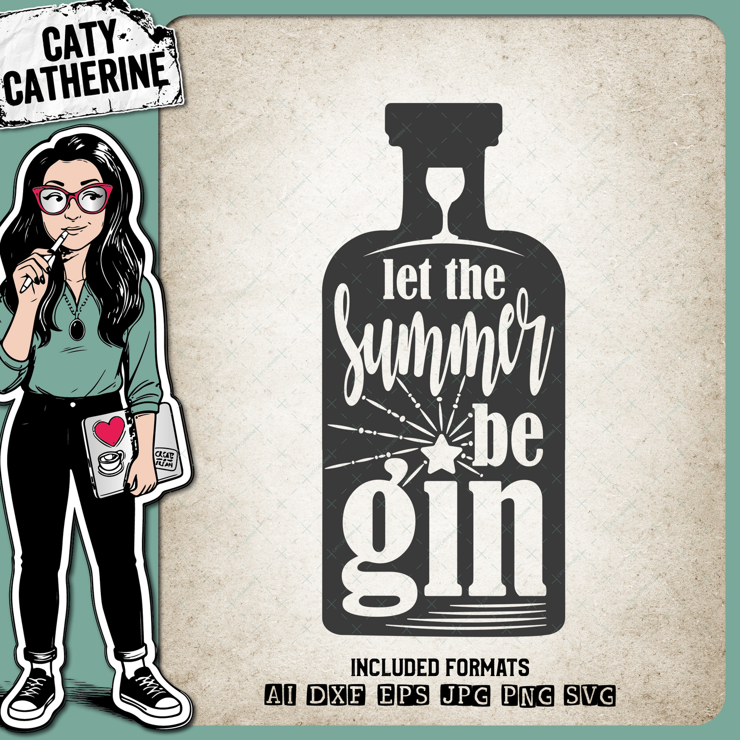 Let The Summer Begin Be Gin Lover Bottle – Seasonal SVG Design by Caty Catherine