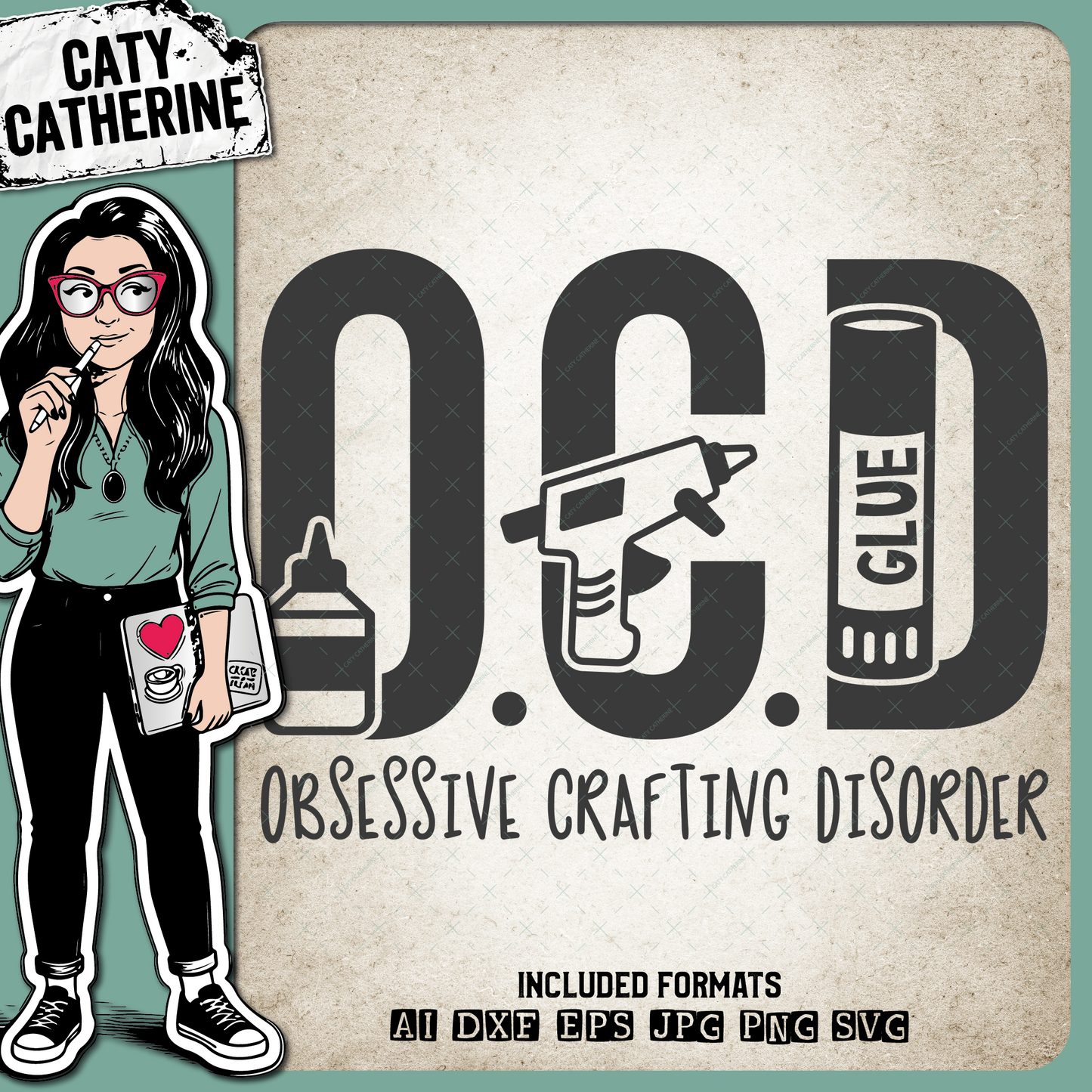 OCD Obsessive Crafting Disorder Funny Craft – Outdoors SVG Design by Caty Catherine