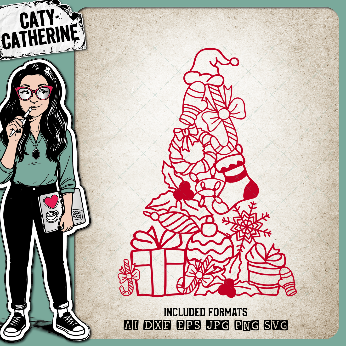 Christmas Elements Christmas Tree – SVG Design by Caty Catherine