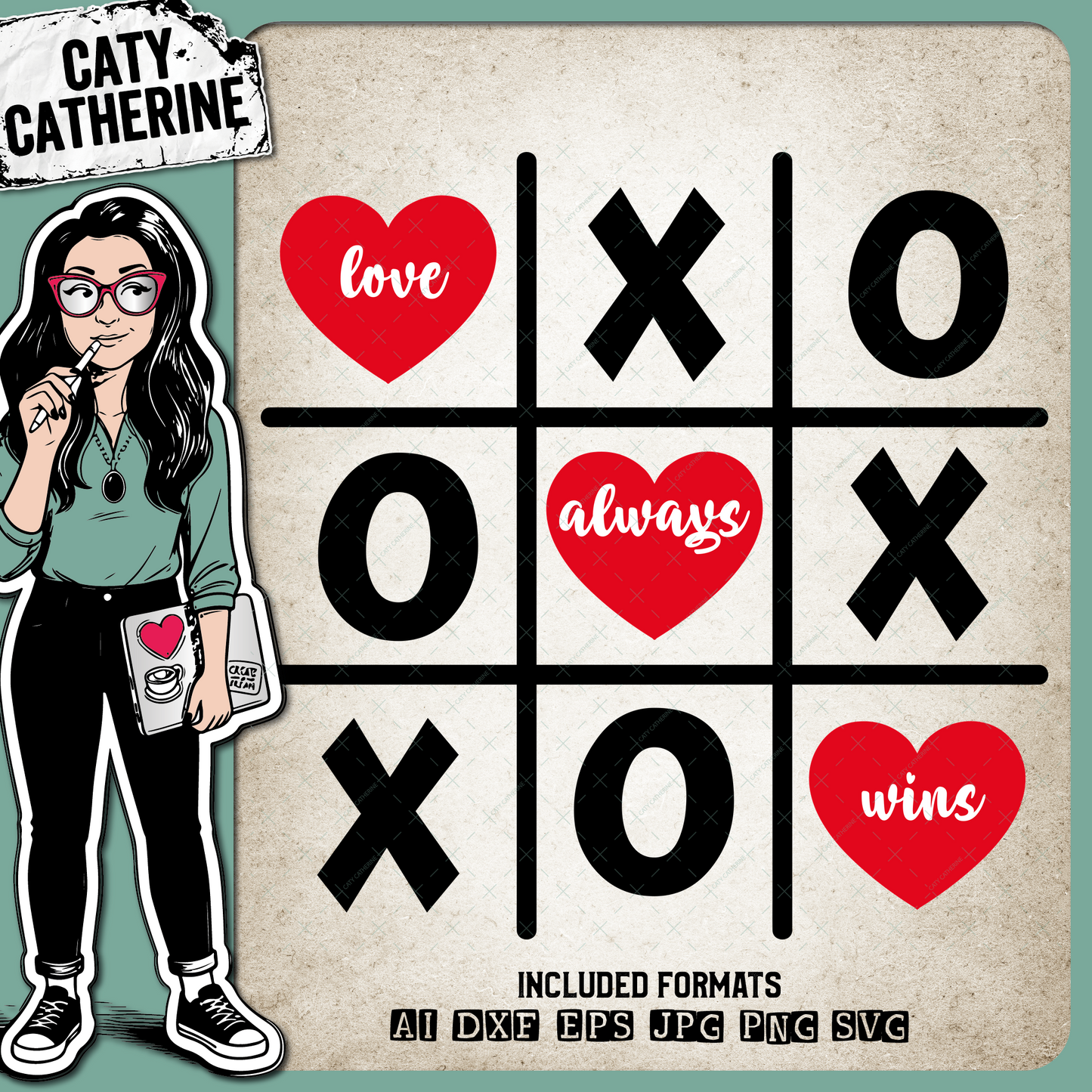 Love Always Wins Cute Valentine's Day – Valentine’s Day SVG Design by Caty Catherine