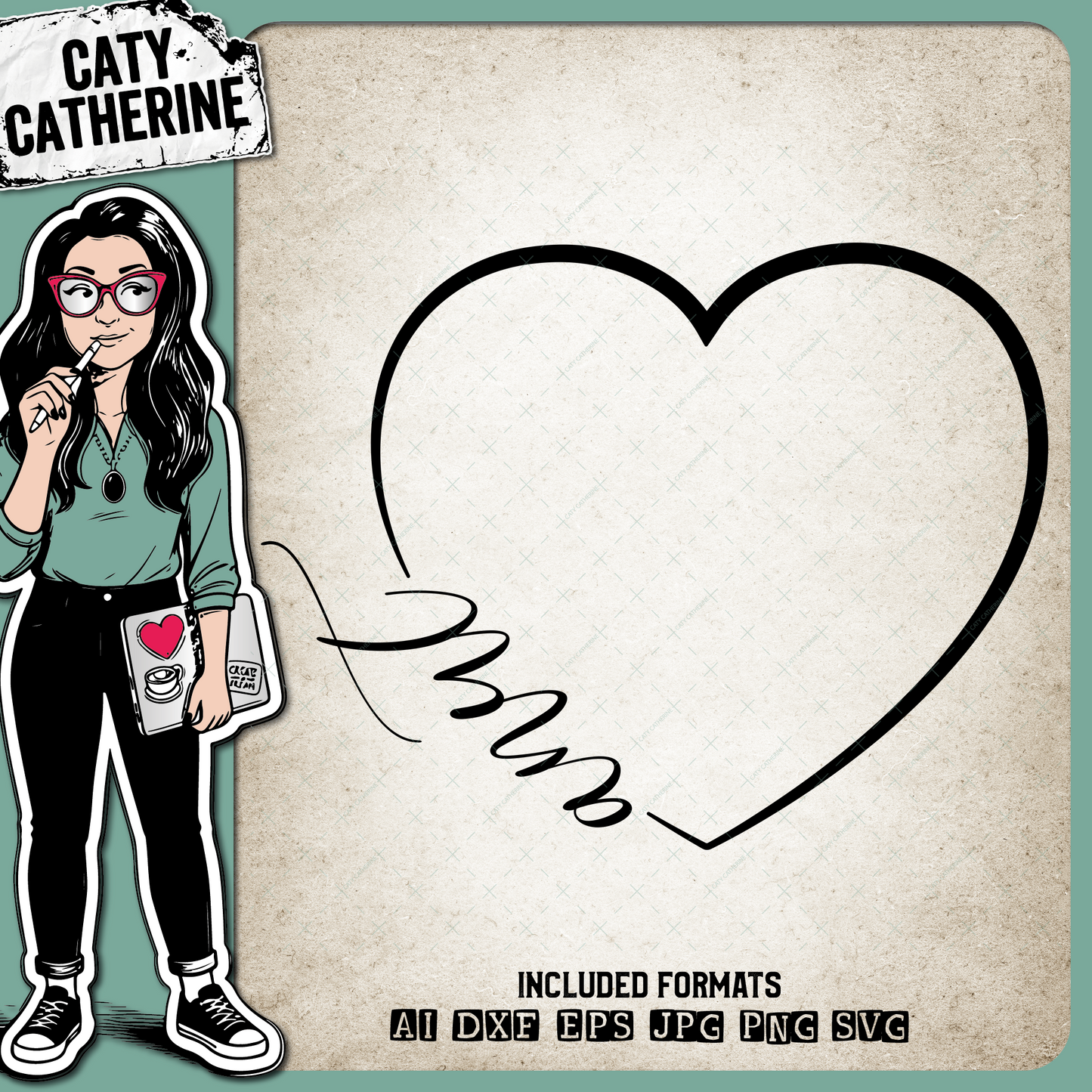 Aunt Love Heart – Family SVG Design by Caty Catherine