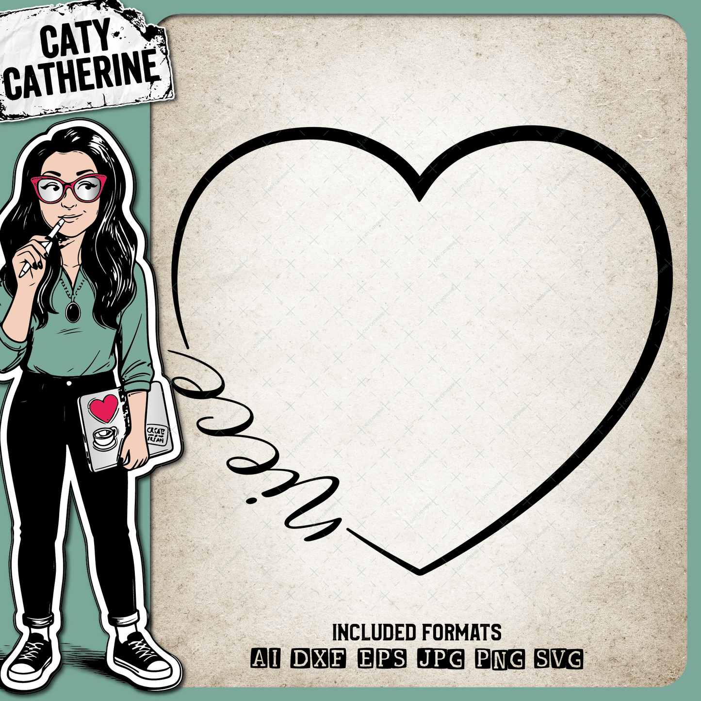 Niece Love Heart – Family SVG Design by Caty Catherine