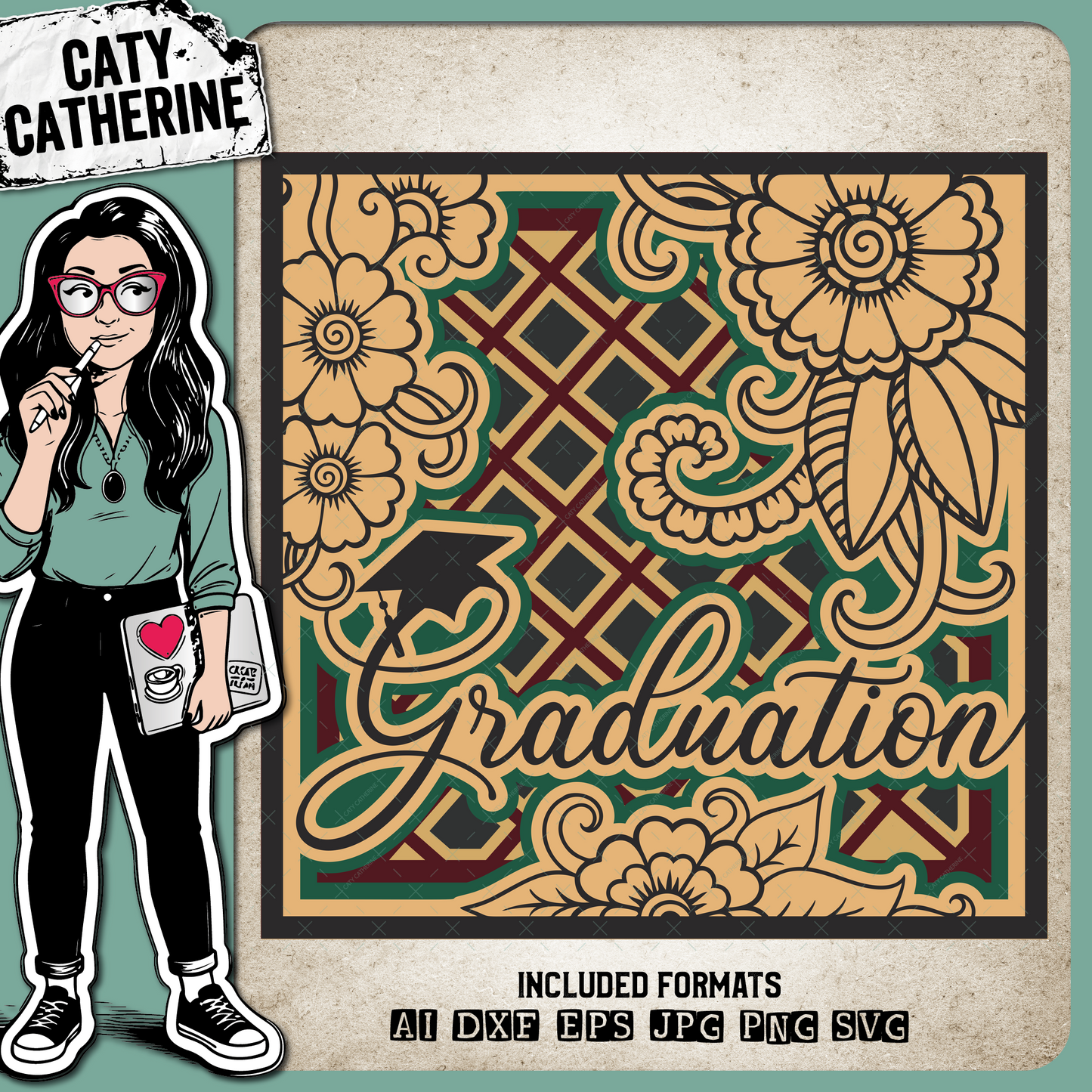 Graduation Multi Layered 3D Mandala Papercut Shadowbox Template – Education SVG Design by Caty Catherine