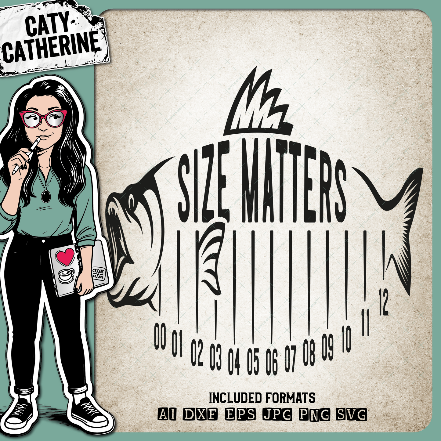 Father's Day Fishing Ruler 12 Inch Fish Size Matters – Father’s Day SVG Design by Caty Catherine