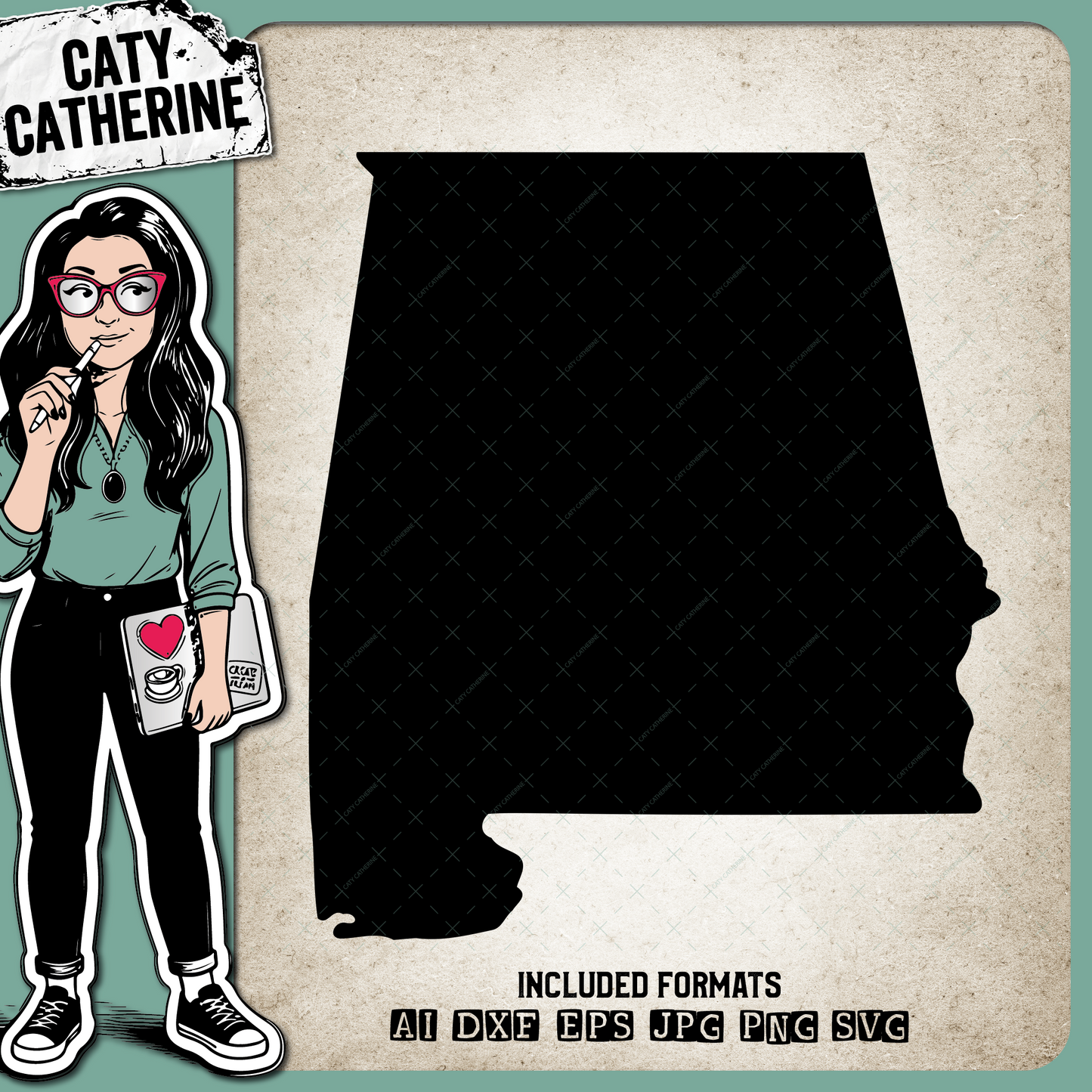 Alabama Blank Template US State – Travel SVG Design by Caty Catherine