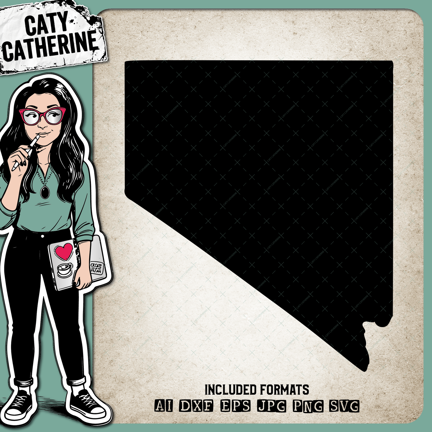 Nevada Blank Template US State – Travel SVG Design by Caty Catherine