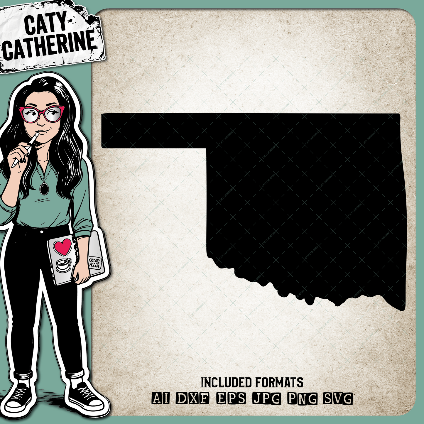 Oklahoma Blank Template US State – Travel SVG Design by Caty Catherine