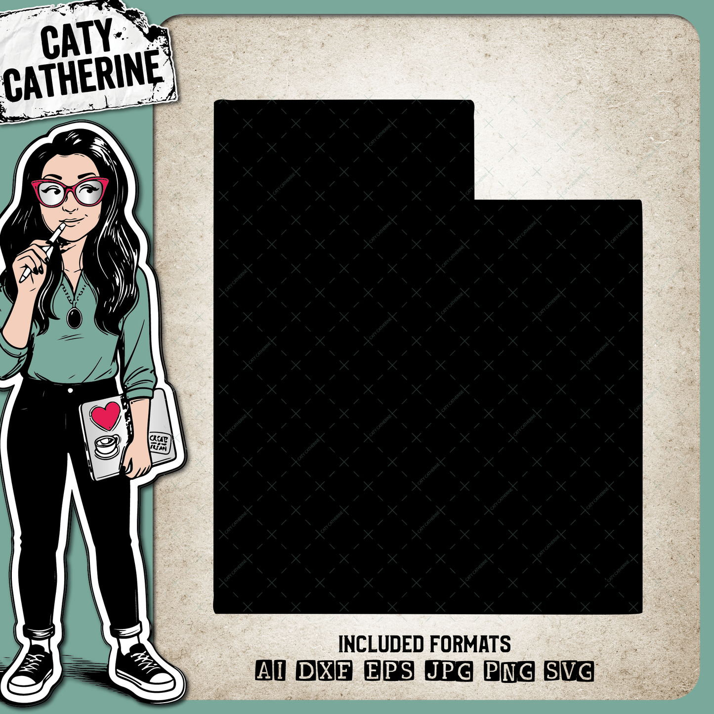 Utah Blank Template US State – Travel SVG Design by Caty Catherine