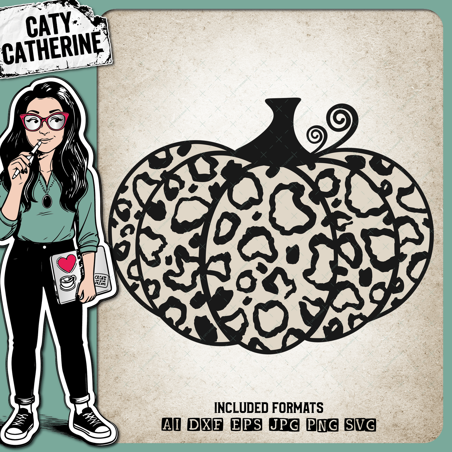 Animal Leopard Print Pumpkin Fall Autumn – Seasonal SVG Design by Caty Catherine