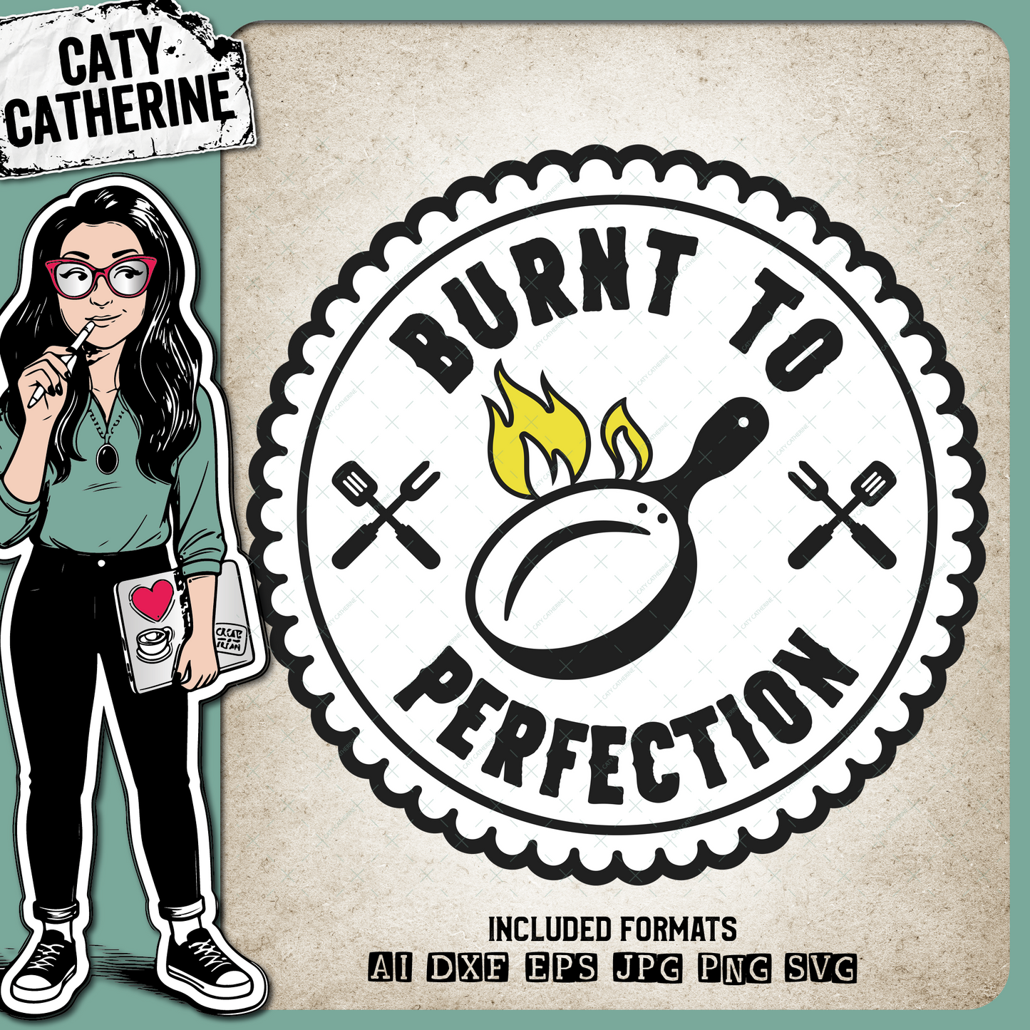 Burnt To Perfection Funny Baking Cooking Father's Day Gift – Food & Drink SVG Design by Caty Catherine