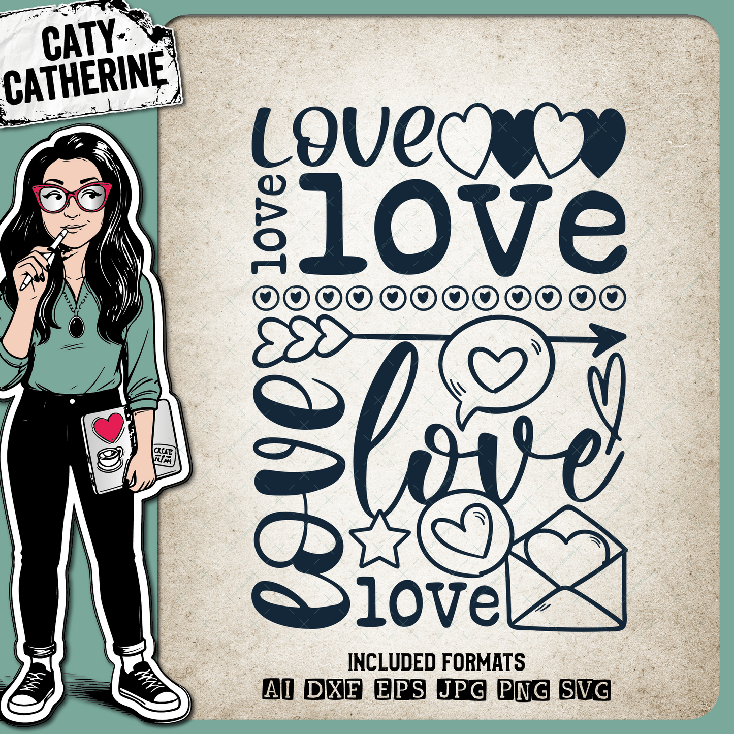 Love Collage Valentine's Day – SVG Design by Caty Catherine
