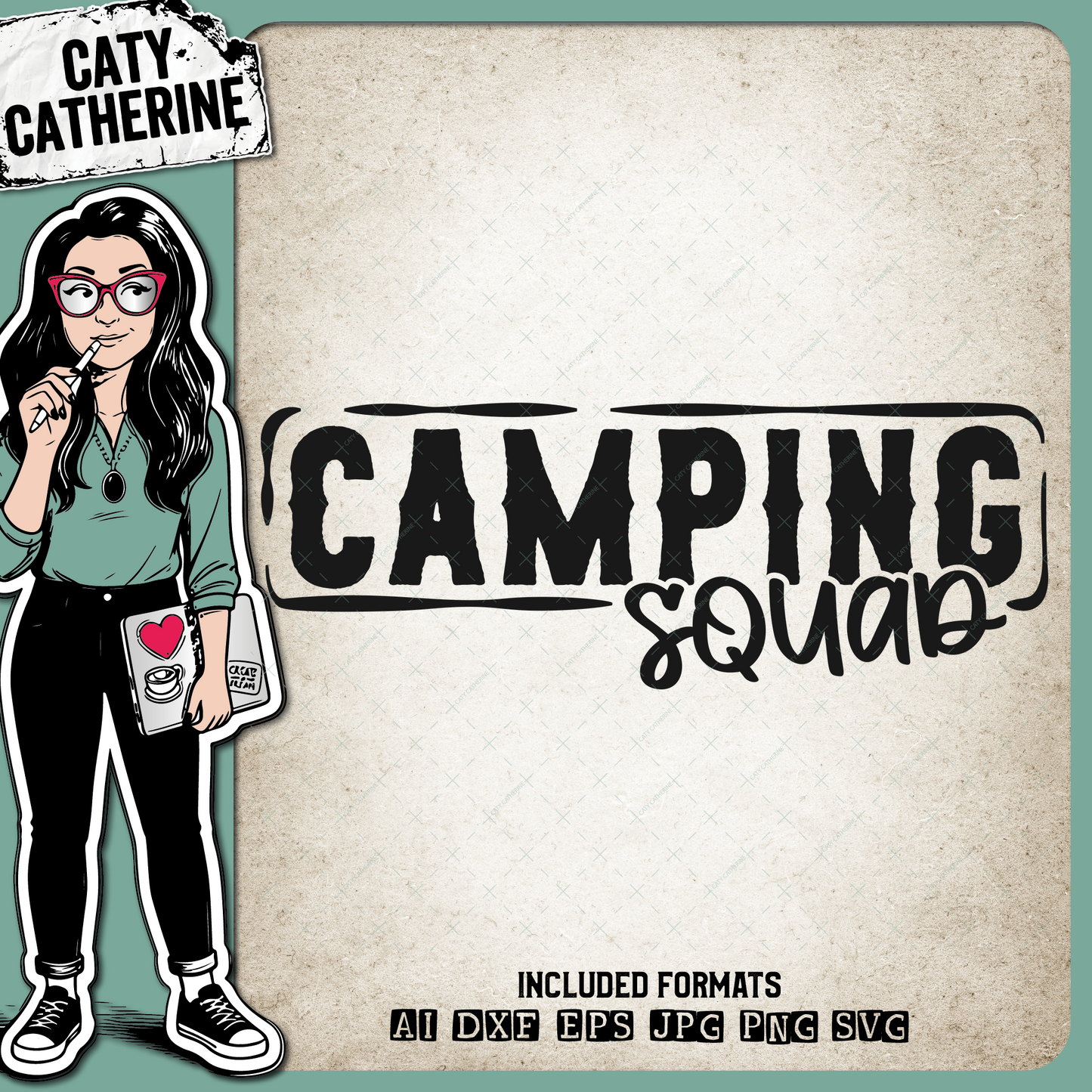 Camping Squad Family Camp Quote – Outdoors SVG Design by Caty Catherine