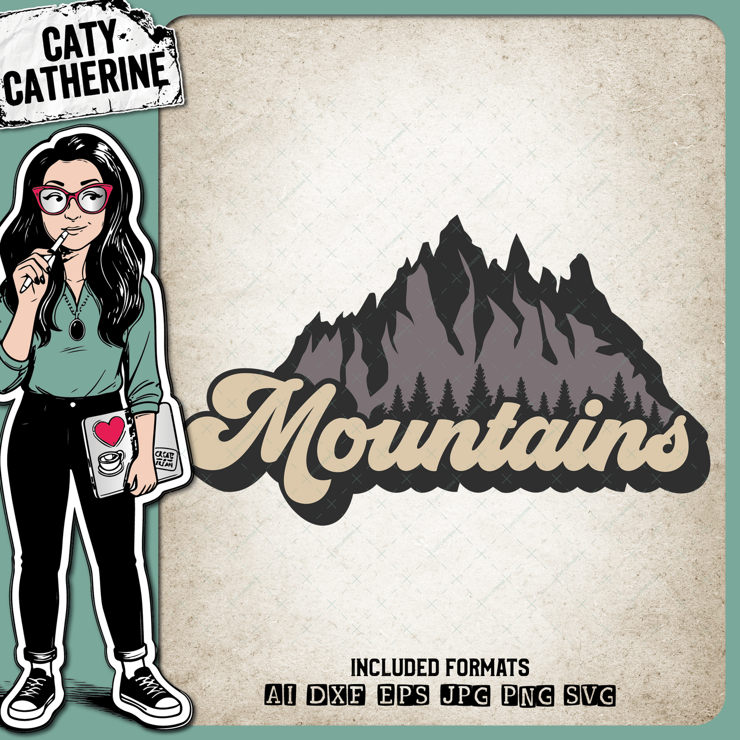 Mountains Graphic Nature Outdoors Adventure Lover – SVG Design by Caty Catherine