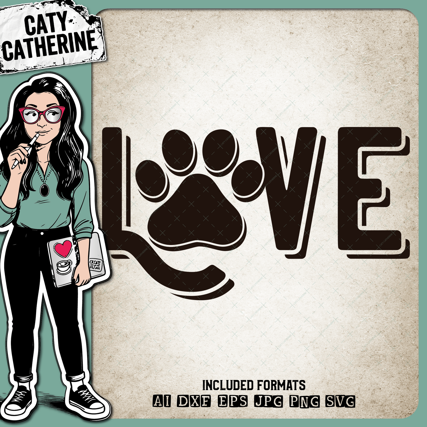 Love Dog Paw Print – Pets & Animals SVG Design by Caty Catherine