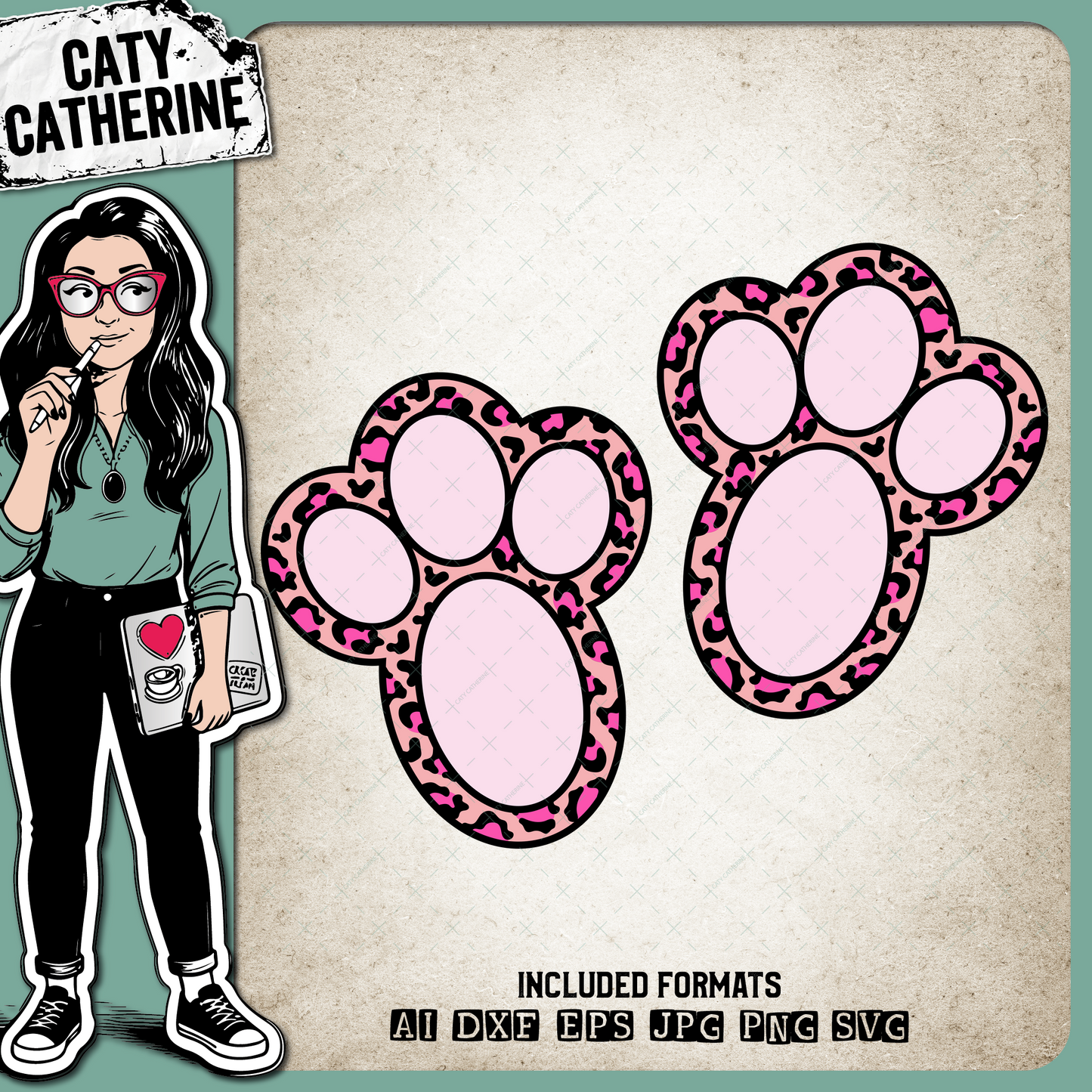 Leopard Print Bunny Rabbit Feet Easter – SVG Design by Caty Catherine