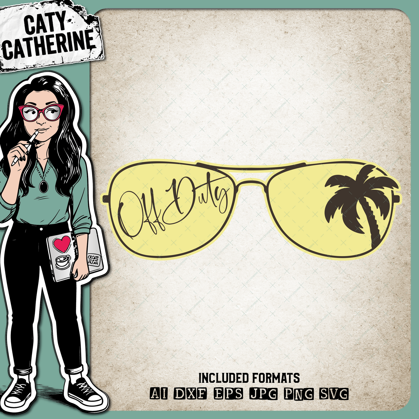 Off Duty Sunglasses Palm Tree Vacation Graphic – Travel SVG Design by Caty Catherine