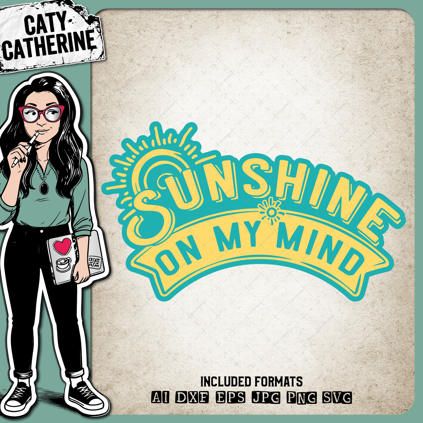 Sunshine On My Mind Summer Vacation Graphic – Quotes & Sayings SVG Design by Caty Catherine