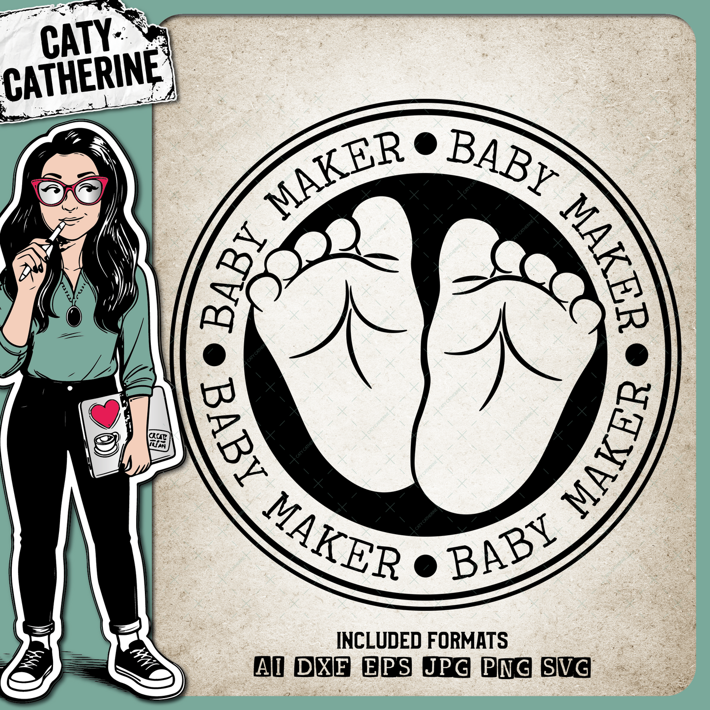 Baby Maker Footprint Pregnancy Birth Announcement – Babies & Kids SVG Design by Caty Catherine