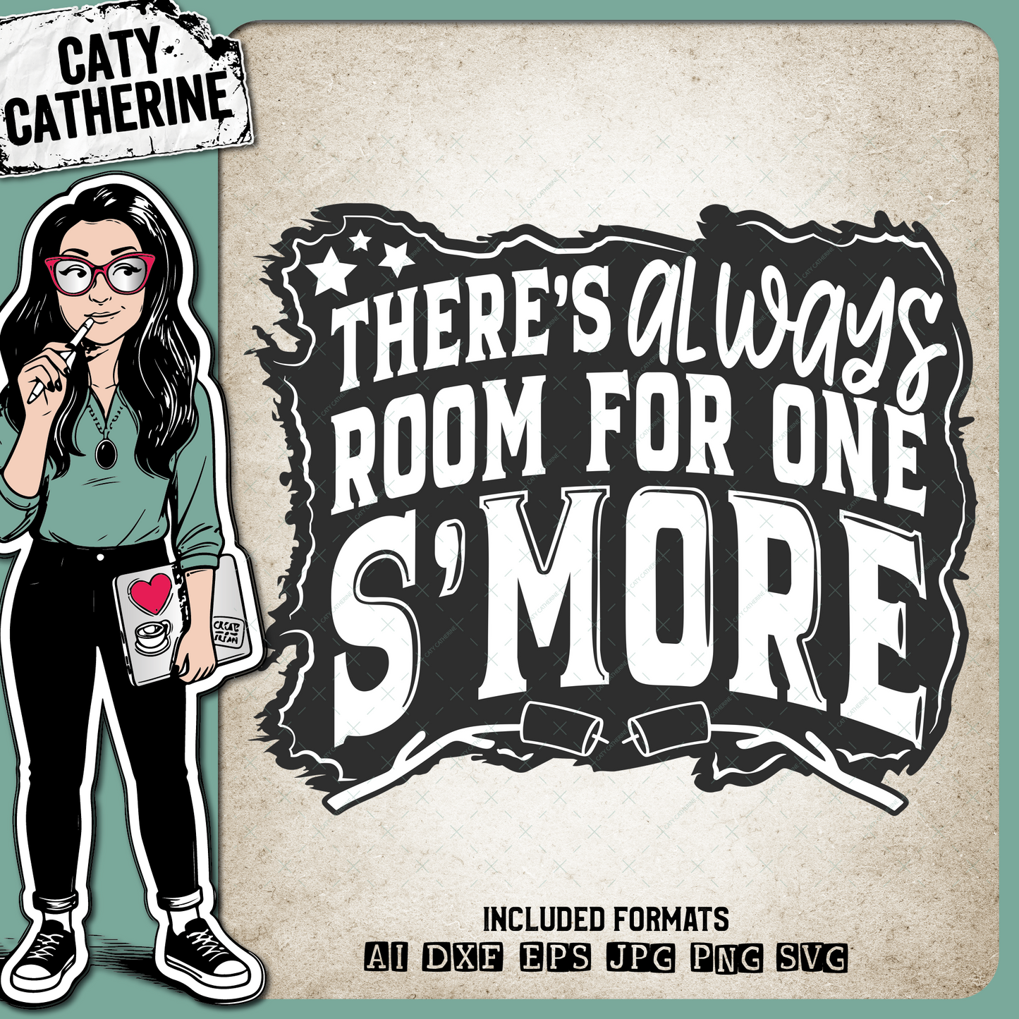 There's Always Room For One S'More ( More ) Camping Quote – Quotes & Sayings SVG Design by Caty Catherine