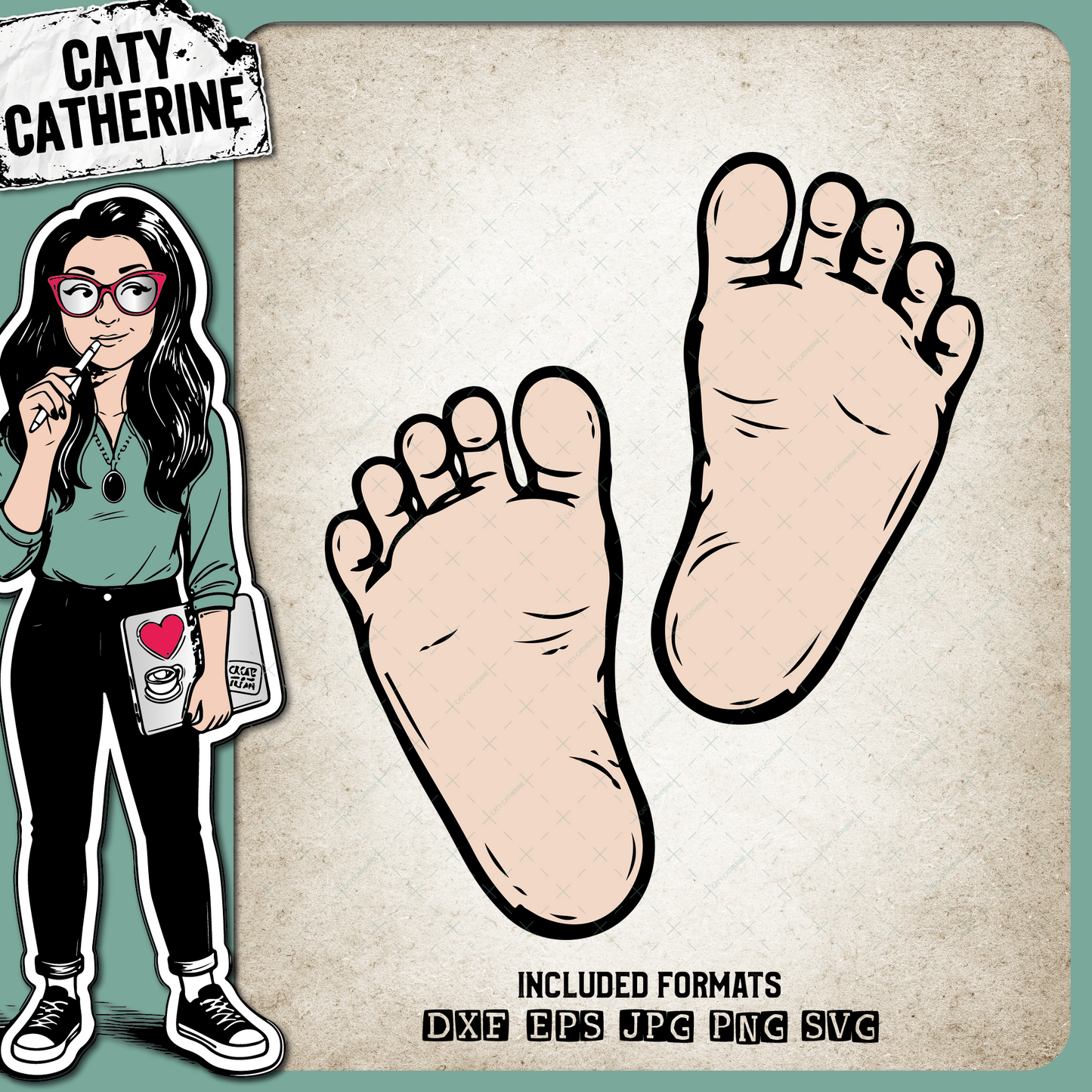 Pair of Baby Feet – Babies & Kids SVG Design by Caty Catherine