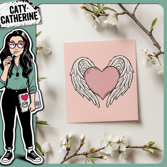Love Heart with Angel Wings – Remembrance SVG Design by Caty Catherine