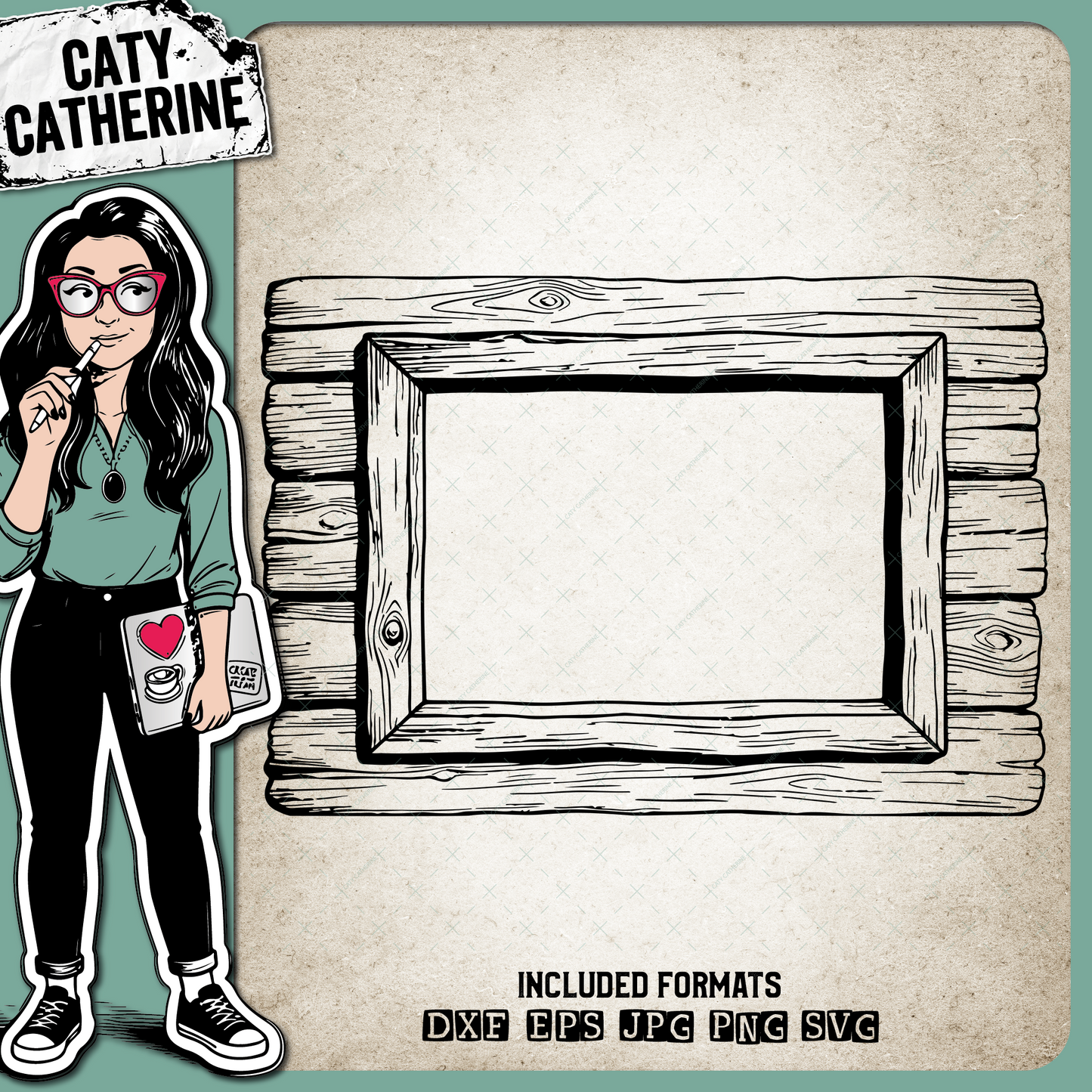 Rustic Wooden Frame – Home Decor SVG Design by Caty Catherine