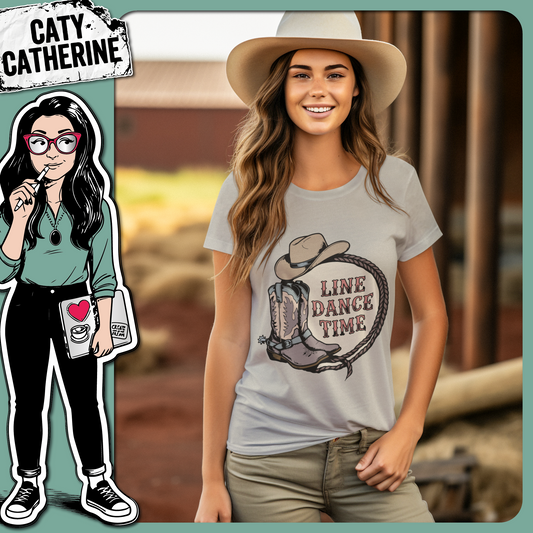 Line Dance Time Rope Lasso with Cowboy Boots & Hat – Western SVG Design by Caty Catherine