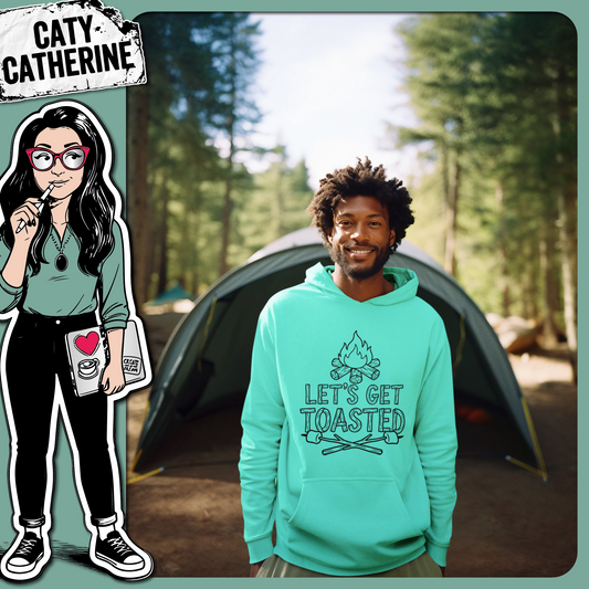 Let's Get Toasted Campire Marshmallows Smores Camping – Outdoors SVG Design by Caty Catherine